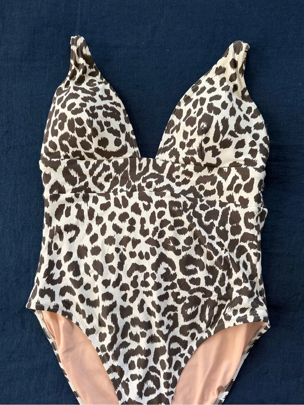 J. Crew Brown and Cream Leopard-Print One-Piece Swimsuit
